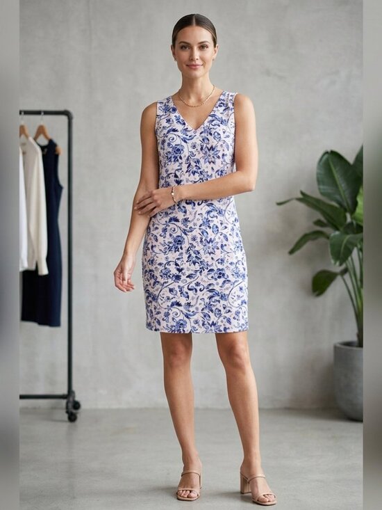 GAP Dresses & Skirts - Gap Floral Shift Dress XS Extra Small Womens Pink Lilac Blue V-Neck Sleeveless